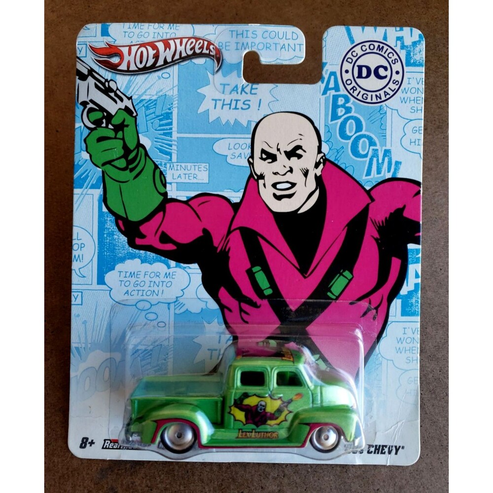 2011 Hot Wheels '50s CHEVY LEX LUTHOR Green  Nostalgia: DC Comics Moon Dish 1:64